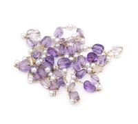 WEKONUMEX Guirlande de Perles, Chapelet en Fil de Fer de 2 mètres avec Perles en Pierre Multicolores for création de Bijoux(Amethyst 2)
