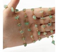 WEKONUMEX Guirlande de Perles, Lot de 2m de chaîne Chapelet en Perles de Pierre for Bijoux à Faire soi-même, Bracelet, Collier, Multicolore(Aventurine)