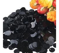 WEKONUMEX Paillettes Applique, Paillettes en Vrac de 10 mm, 15 mm, 20 mm, 25 mm, Grand Trou à Bord Rond et Plat, 10 g(Black,15mm)