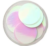 WEKONUMEX Paillettes pour la Couture et Les Loisirs créatifs Paillettes en Vrac 30 mm 1 Trou latéral Multicolore Lot de 40(AB White)