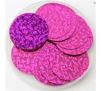 WEKONUMEX Paillettes pour la Couture et Les Loisirs créatifs Paillettes en Vrac 30 mm 1 Trou latéral Multicolore Lot de 40(Laser Rose)