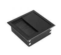 WEKONUMEX Passe-câbles de Bureau, Lot de 2 œillets rectangulaires en Alliage d'aluminium for câbles de Table et de Bureau, avec Brosse
