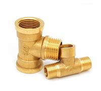 WEKONUMEX Raccords à barbelures pour tuyaux, Raccord de Tuyau en T en Laiton, Filetage mâle/Femelle, Plusieurs Tailles, Adaptateur for Eau, Huile et gaz, 1 pièce(1/2inch,B)