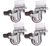 WEKONUMEX roulettes pivotantes, Lot de 4 roulettes pivotantes avec Frein, Plusieurs Tailles(4pcs Wheels Brake,1inch)