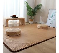 WEKONUMEX Tapis de Sol Japonais Traditionnel Tatami, Tapis Respirant en rotin Naturel, Tapis de Sol Pliable for l'été(A,100x200cm(39x79inch))