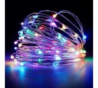 Wekrigh Guirlande Lumineuse, 100 LED Guirlande LED 8 Modes, Dimmable, Lumière Etoilée en fil de cuivre pour Interieur, Décoration, Noël, oirée, Mariage, Fête (Coloré 10M)