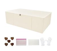 Wekuch Boîte de Conservation de Robe de Mariée 94L - Préservation de Robe de Mariée avec Papier Non Acide, Cèdre, Gants et Sac (Beige)