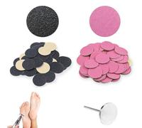 Wekuw 100 Pièces Disque de pédicure Disques De Papier Abrasif Kit de Tampons pour Disques Ponçage 80/180 Tampons de Ponçage Auto-Adhésifs avec Axe Plat, pour Peaux Dures, Mortes, Talons Fissurés