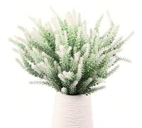 Wekuw 12 Pièces Leur Artificielle, 36cm Fleurs de Lavande Artificielles Les Floqué Lavandede Bricolage sont des Décorations De Bouquets, pour La Maison Bureau Bureau Fête de Mariage (Blanc)