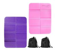 Wekuw 2 Pièces Étanche Pliable Tapis en Mousse (Rose et Violet) Coussin de Siège Imperméable Pliable Adapté aux Activités de Plein Air Telles Que la Randonnée, Le Camping et Les Pique-Niques