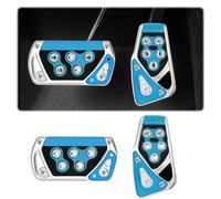 Wekuw 2 Pièces Pédales de Frein de Voiture antidérapantes Performance Pedals Couvre-Pédale d'Embrayage Lot de Couvre-pédales de Voiture en Alliage d’aluminium Embrayage (bleu)