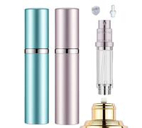 Wekuw 2 Pièces Vaporisateur Parfum Rechargeable Voyage 5 ml Flacon Echantillon Parfum Vide Echantillon Parfums Mini Flacon Voyage Vaporisateur Huile Essentielle Bouteille Spray Vide (Bleu lac,Rose)