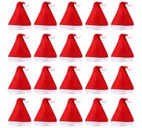 Wekuw 20 Pièces Noëlchapeau Bonnet de Noël Adulte Produits de Chapeau de Père Fête pour Réveillon Fancy Dress Bonnet de Femme et Homme
