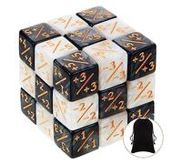 Wekuw 24 Pièces Compteurs de Dés, Dés 6 Faces, Dice Dés de Fidélité Dés de Jeton Dés Jdr Dés D6 Cube avec Sacs de Rangement Compatible avec MTG, CCG, Accessoire de Jeu de Cartes, 2 Couleurs