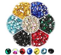 Wekuw 2500 Strass Thermocollant pour Vêtement, Hot Fix Plat Retour Strass Verre, 7 couleurs