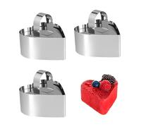 Wekuw 3 Pièces Emporte Piece Patisserie(Forme de Coeur) Cercle Patisserie Moules à Pâtisserie Anneaux à Dessert Petit Cercle à Gâteau Convient pour la Cuisson de Desserts et de Gâteaux Mousse