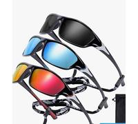 Wekuw 3 Pièces Lunettes de Soleil Polarisées Cyclisme Lunettes de Soleil de Sport Homme Femme Protection UV400 Lunette de Cyclisme Lunette de Soleil Sport, pour Moto Course Ski Baseball