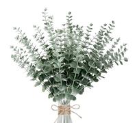 Wekuw 30 Feuilles Eucalyptus Artificiel Plantes Artificielles Interieur Decoration Maison Branche Plante Verte Feuille Artificielle Deco pour Les Mariages, Les Fêtes, Jardin, Vase et Chambre (Vertes)