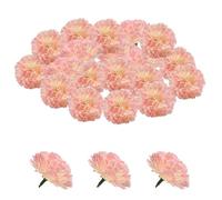 Wekuw 30 Pcs Têtes de Fleurs en Faux œillet, Fleurs Artificielles Marguerite Fleurs Artificielles Deco, Convient pour Les Fêtes, la Décoration de la Maison, la Décoration de Mariage (Rose Clair)