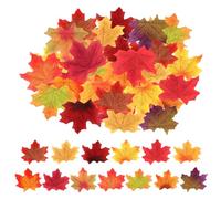 Wekuw 400 Pièces Imitation Feuille d'Érable Couleurs Mélangées Feuille Automne Feuilles d'Érable Artificielles Convient pour la Fête de Thanksgiving de Mariage d'automne, la décoration de Table