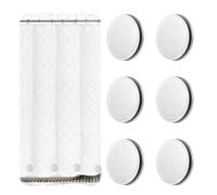 Wekuw 6 Pièces Poids Rideau Douche Aimant Rideau Poids de Draperie Poids Magnetique Poids de Rideau Magnétique Convient aux Rideau Douche, Rideaux, Nappes, Tableaux Blancs Magnétiques (Blanc)