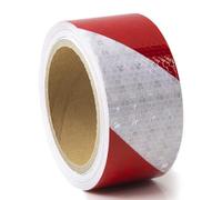 Wekuw Bande Réfléchissante Autocollante, 5 cm x 10m Ruban Avertisseur Bande Reflechissante Autocollant Reflechissant Rouge et Blanc Bande Réfléchissante, pour Véhicules, Voitures, Remorques