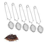 Wekuw Boule à Thé, 5 Pièces Pinces à Thé en Acier Inoxydable, Infuseur à Thé en Forme de Boule, Pinces à Tamis à Mailles Fines, Thé Infuseur, pour Thé à Feuilles Mobiles et épices Mulling Ø 4,5 cm