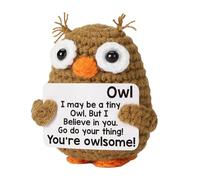 Wekuw Chouette Positif Chouette De Soutien Émotionnel, Mini Chouettes Drôle et Mignon avec Carte Chouetts, Jouet Pingouis pour la Décoration de Fête, Maison (Chouette)