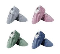 Wekuw Couvre Chaussure, 4 Paires Surchaussures Lavable Couvre-Chaussures Poussière Couvre-Chaussures Antidérapantes Réutilisables, pour Maison Le Ménage, et Bureau Informatique (4 Couleurs)
