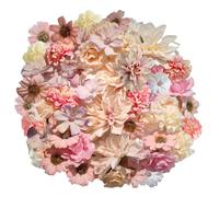 Wekuw Fleurs Artificielles, 40 Pièces Fleur Decoration, 5 Styles Mini Fleur Decoration, Deco Mariage, pour DIY Scrapbooking Mariage Gâteau Fête Jardin Artisanat (Rose)