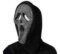 Wekuw Halloween Masques Scream Masque de cri Fantôme Avec strass et paillettes Masques d'horreur Scream Skull Ghost Masque Halloween Cosplay, pour Halloweens Carnaval Cosplay, Fête