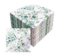 Wekuw 80 Pièces Serviettes Vertes pour Baptême Serviettes Eucalyptus Serviettes en Papier d'Eucalyptus Serviette Intissé Vert Eucalyptus Adapté aux Fêtes, Célébrations, Décorations de Table