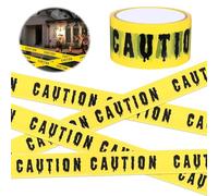 Wekuw Ruban de Signalisation, 4.8cm x 25m Caution Bande de Sécurité Jaune Noir Rubalise Halloween Decoration Ruban D'avertissement Non Adhesif pour Décoration Halloween, Zone Dangereuse