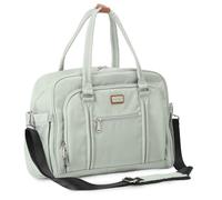 WelaVila Sac à langer Messenger, Sacs bébé élégants avec matelas à langer et poches isothermes pour maman et papa, Sac à langer de voyage multifonction unisexe Tote - Vert sauge