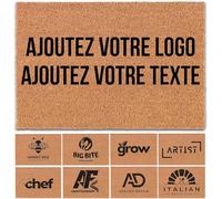 WELCOMAT Paillasson Personnalisé - Dimensions 40x60 cm - Paillasson de Bienvenue Personnalisable, en Fibre Naturelle de Coco, Résistant - avec Base Antidérapante