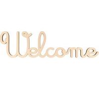 Welcome - 30,5x8,5 Cm - Mot En Bois
