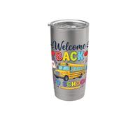 Welcome Back School Bus Driver First Day Transport Crew Gobelet isotherme en acier inoxydable double paroi