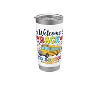 Welcome Back School Bus Driver First Day Transport Crew Gobelet isotherme en acier inoxydable double paroi