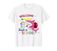 Welcome Back to School Happy Fish Cute Shark Pink T-Shirt