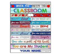Welcome Back to School Sign Metal Tin Poster Classroom Door Decor Teacher Appreciation Gift for Educators Staff Office Entry Decor(Framed,16x24inch(40x60cm))