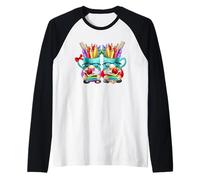 Welcome Back to School Teacher with Funny School Kids Gnomes Manche Raglan