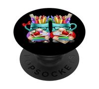 Welcome Back to School Teacher with Funny School Kids Gnomes PopSockets PopGrip Adhésif