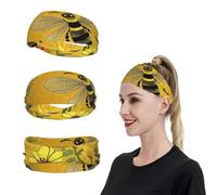 Welcome Bees Bandeau de sport pour homme et femme - Évacuation de l'humidité - Bandeau de sudation pour la course à pied - Bandeau extensible pour tennis