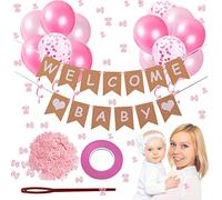 Welcome Home Baby Shower Garcon 13PCS Bannière Bébé It's A Girl Ballon Rose à Paillettes pour La Famille pour Accueillir Bébé Fille Approprié pour La Fête De La Douche De Bébé