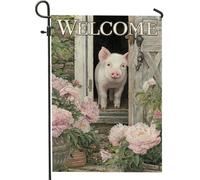 Welcome Home Drapeau de jardin en toile de jute double face pour décoration de pelouse 30,5 x 45,7 cm