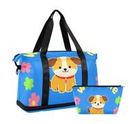 Welcome Home Lot de 2 sacs fourre-tout avec sangle réglable Motif chien, Welcome Home Chien de dessin animé mignon, 1 size
