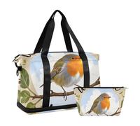Welcome Home Sac fourre-tout de voyage pliable avec sangle réglable pour entraînement, bienvenue à la maison mignon oiseau de dessin, 1 size
