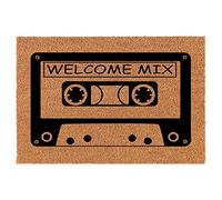 Welcome Mix Cassette Rétro Drôle Tapis De Porte Résistant Paillasson Exterieur Lavable Paillasson pour Maison Chambre Cuisine 40 X 60Cm