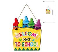 Welcome Sign for Classroom, 128 g Decorative Wooden Board School for Kids, Teachers and Students Kindergarten and Elementary School Decorations Indoor/outdoor Party Welcome, 25 by 30 X 0.5 Cm