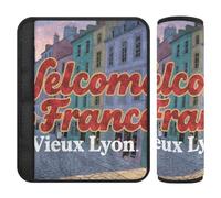 Welcome to France Scenery Culture Lot de 2 coussinets de ceinture de sécurité pour libérer le stress sur votre cou et vos épaules pour sac à dos accessoires para carro